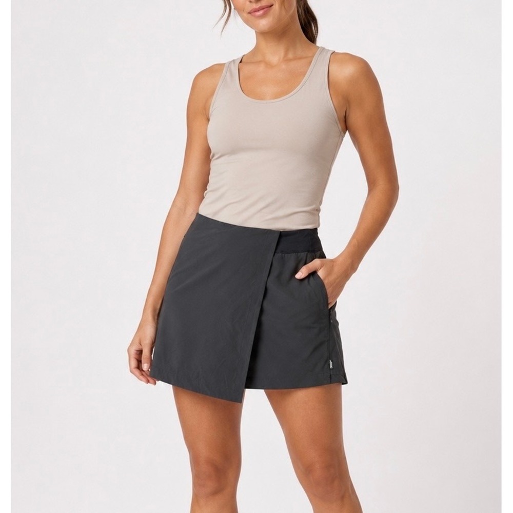 REI Co-op Skort Active Wrap Hiking Athletic Green Gray Large